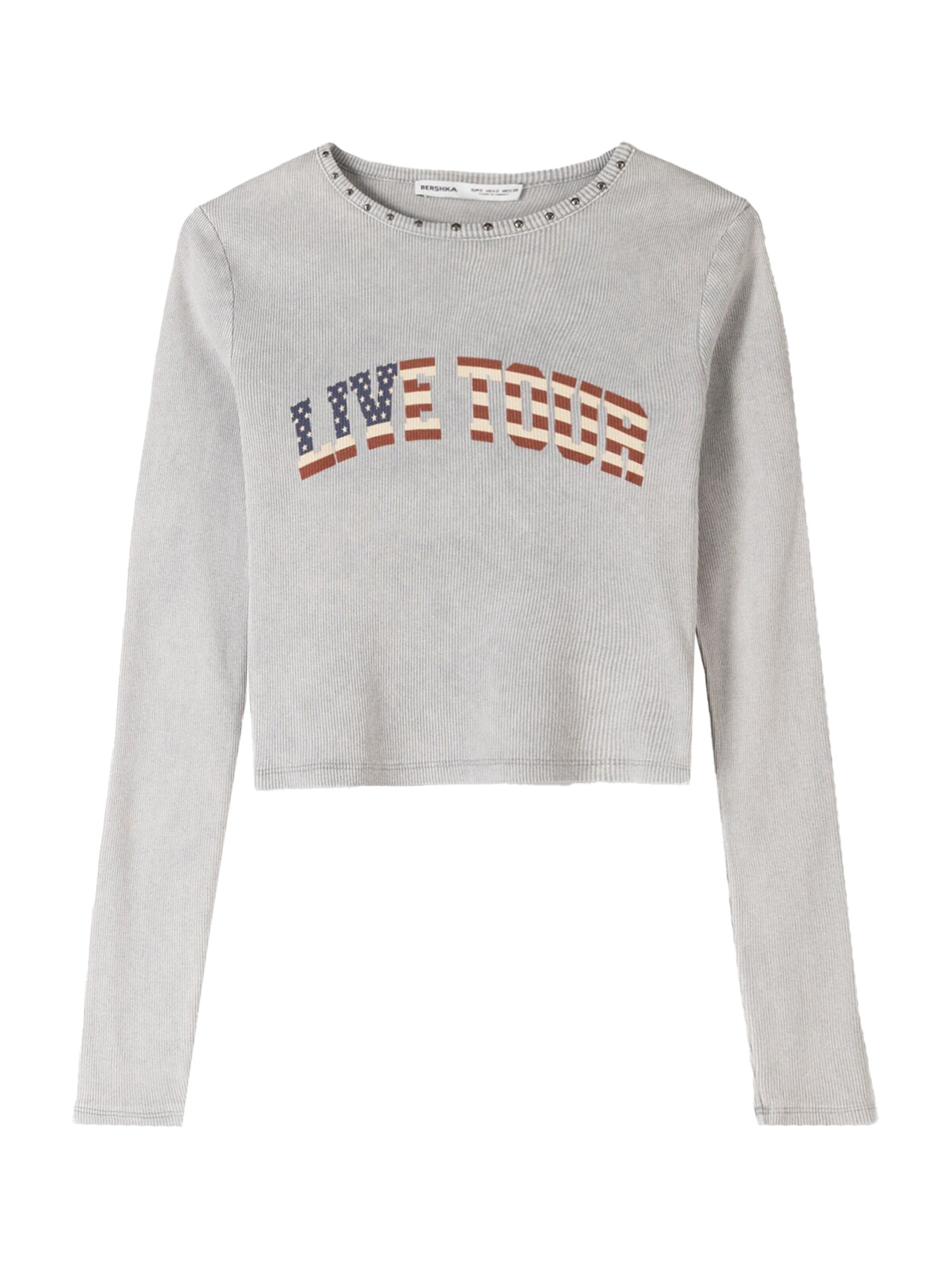 Bershka Póló - szürke: elől