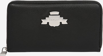 REPLAY Wallet in Black: front