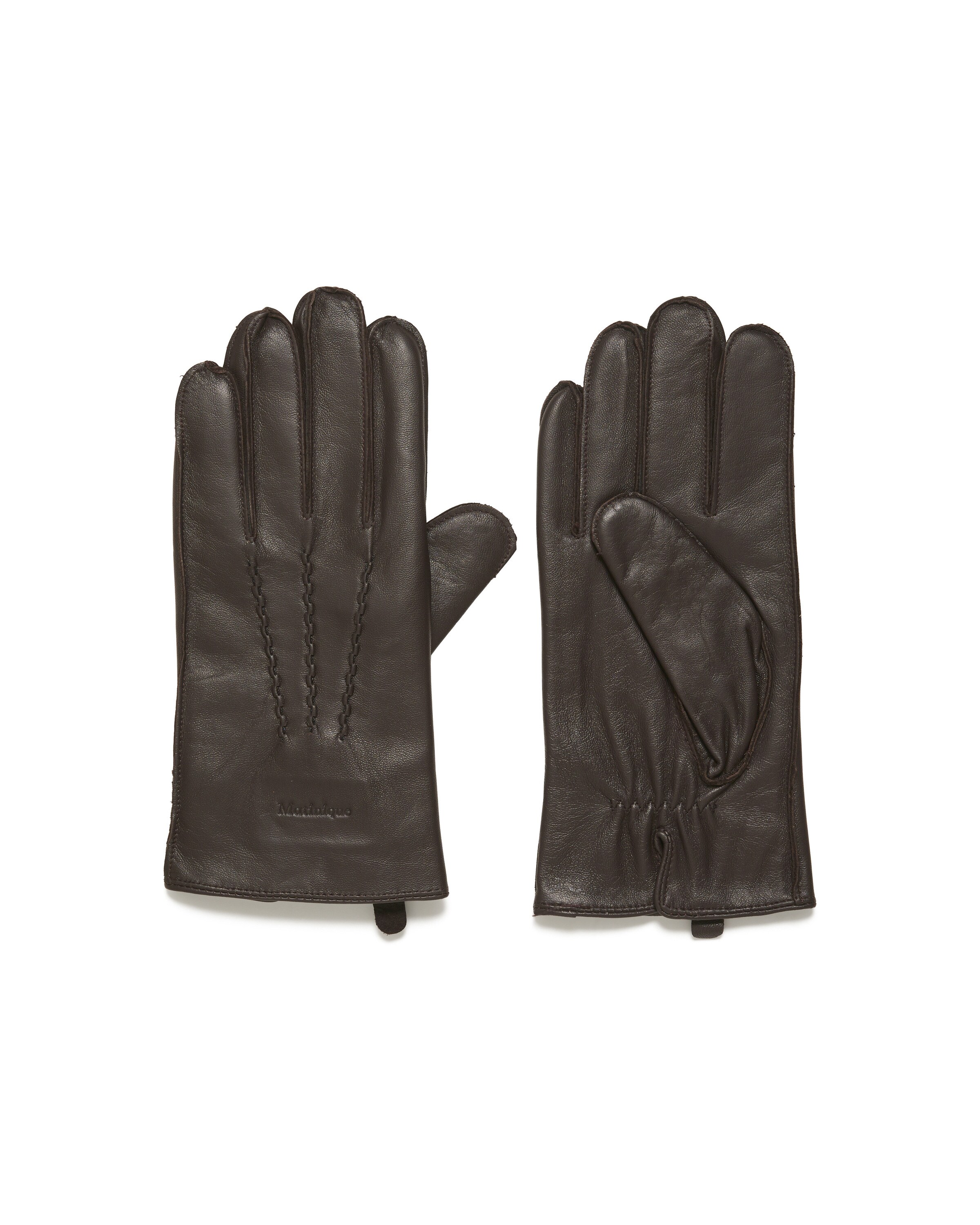 Matinique Fingerhandschuhe 'Trewy' in Braun: Vorderseite