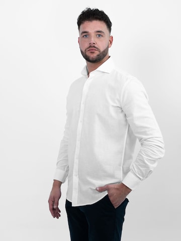 Coupe slim Chemise business 'No. 35' Vercate en blanc : devant