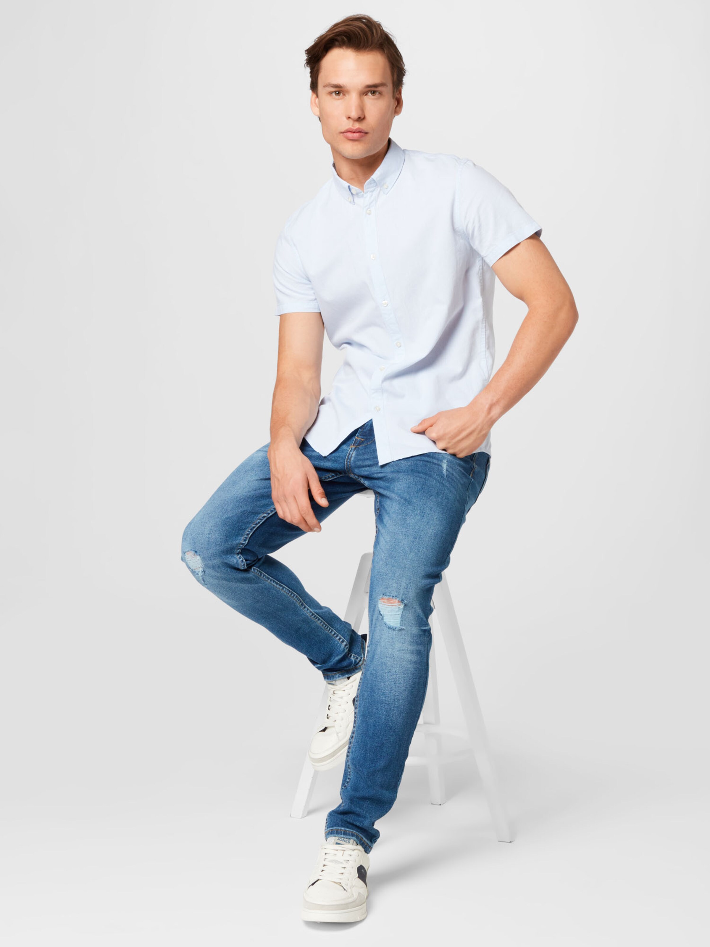 Männer Hemden TOM TAILOR DENIM Hemd in Azur - QY72861 Männer Hemden TOM TAILOR DENIM Hemd in Azur - QY72861