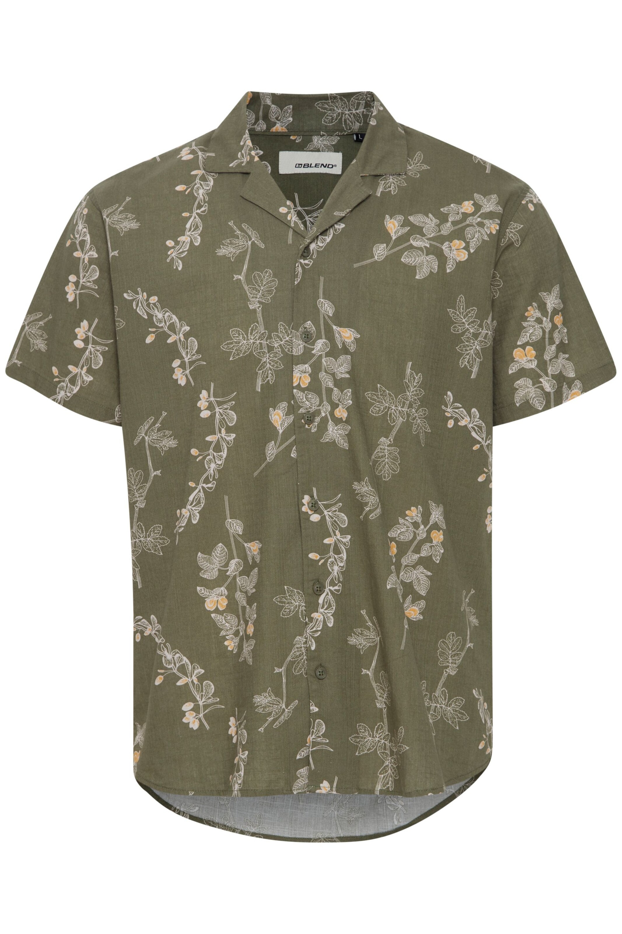 BLEND Slim fit Overhemd in Groen: voorkant