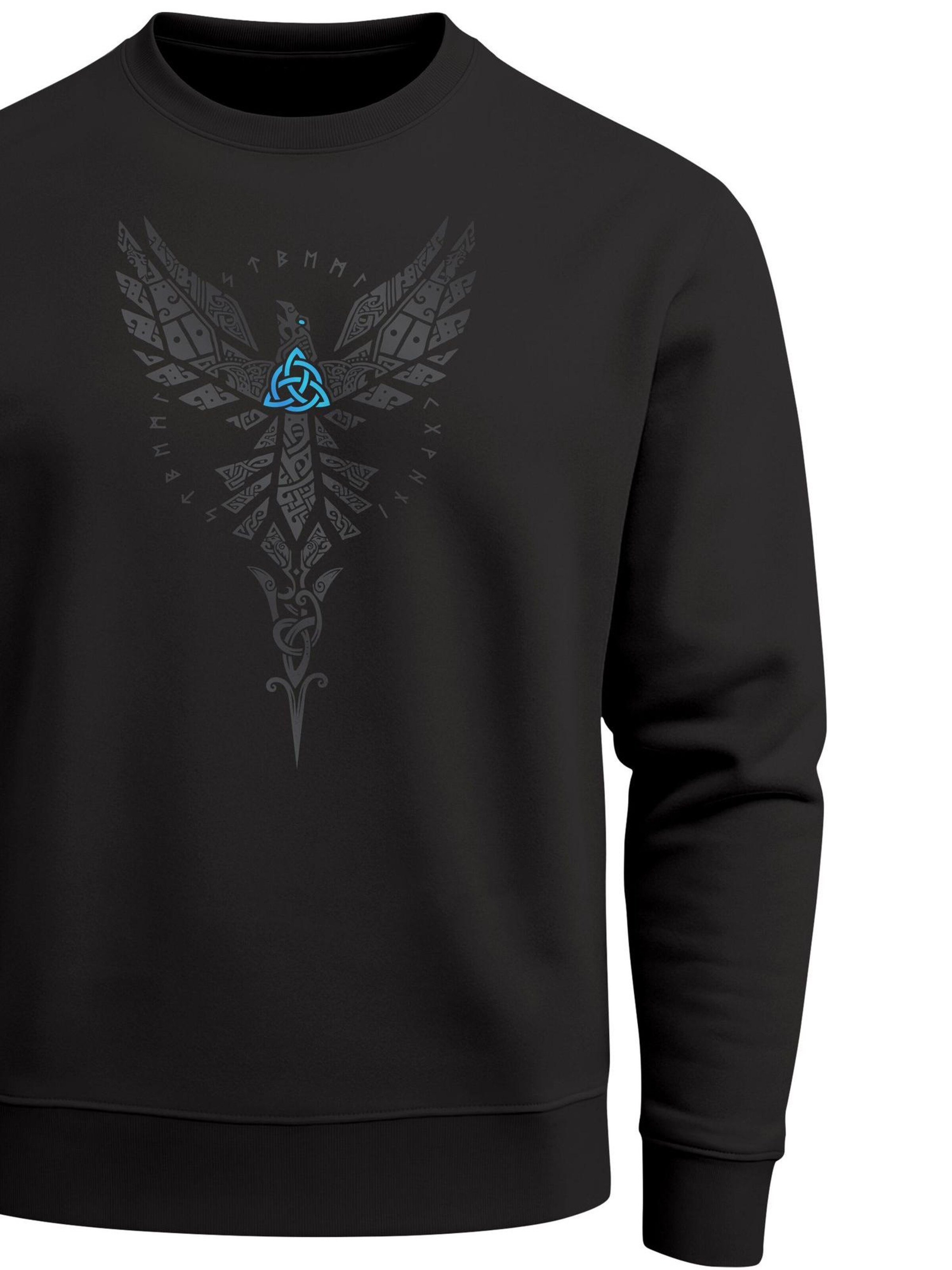 Neverless Sweatshirt 'Odin Rabe' in Black