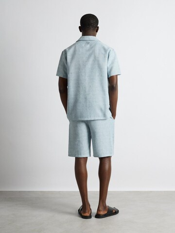 Burocs Comfort fit Button Up Shirt in Blue