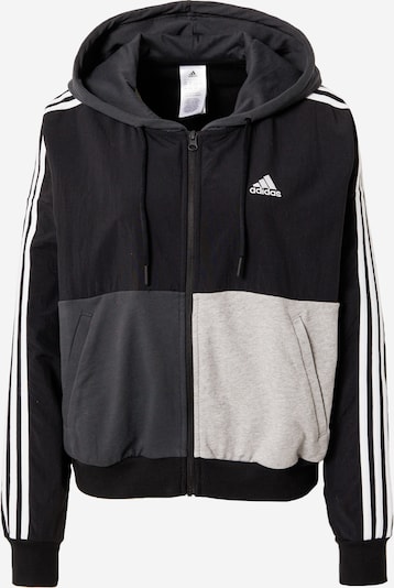 ADIDAS PERFORMANCE Athletic Zip-Up Hoodie in Light grey / Dark grey / Black / White, Item view