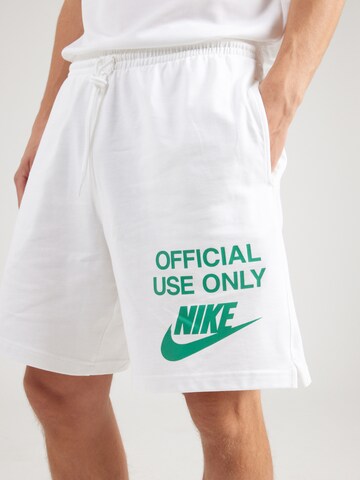 Nike Sportswear Loose fit Trousers 'CLUB OFFICIAL' in White