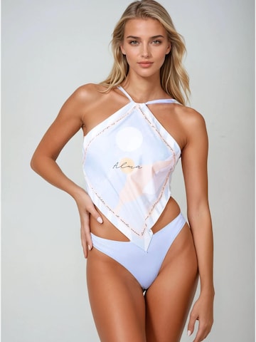 High neck Bikini 'Alma' di Flavia Valentini in blu: frontale