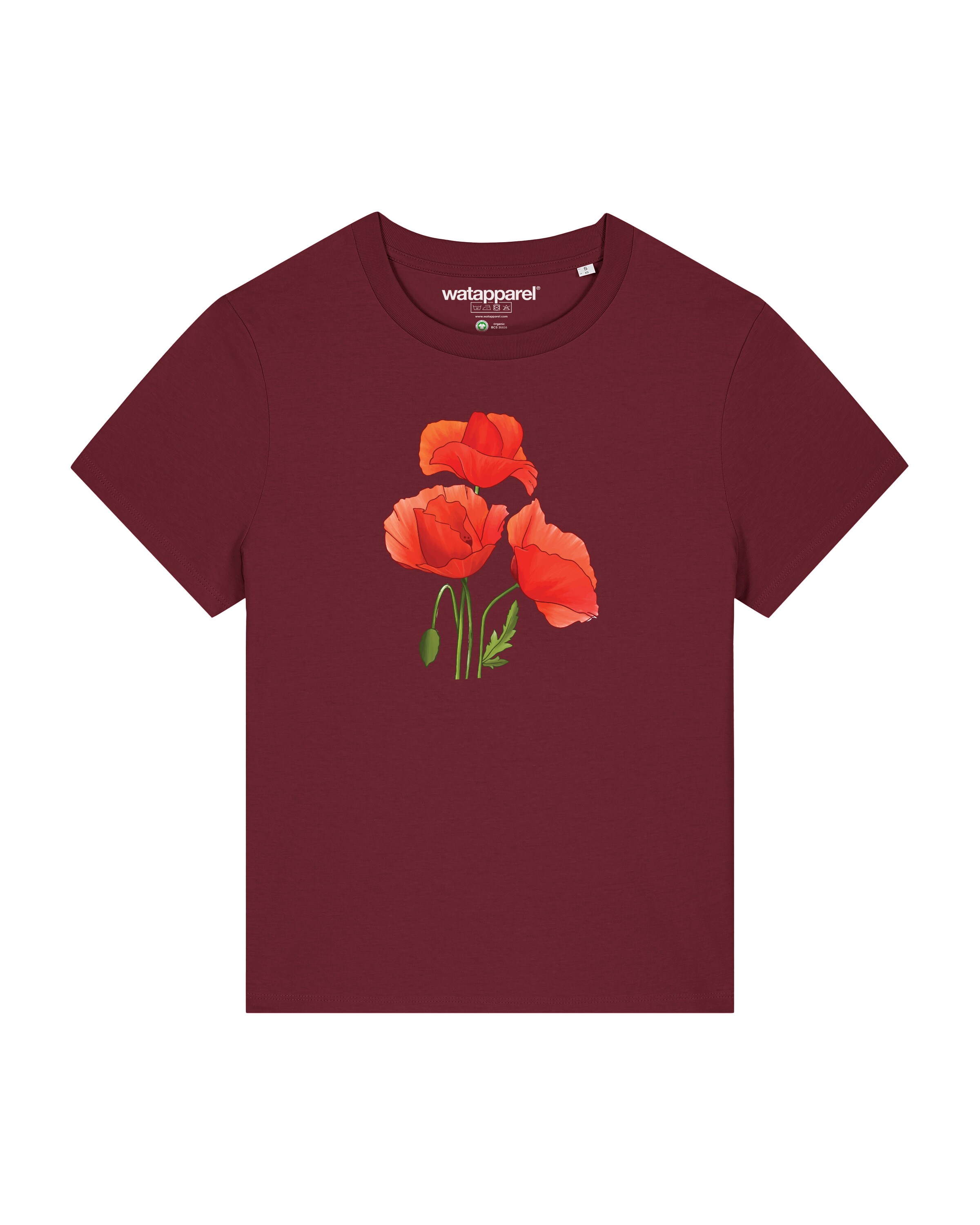 T-shirt 'Poppy Flowers' Watapparel en rouge : devant