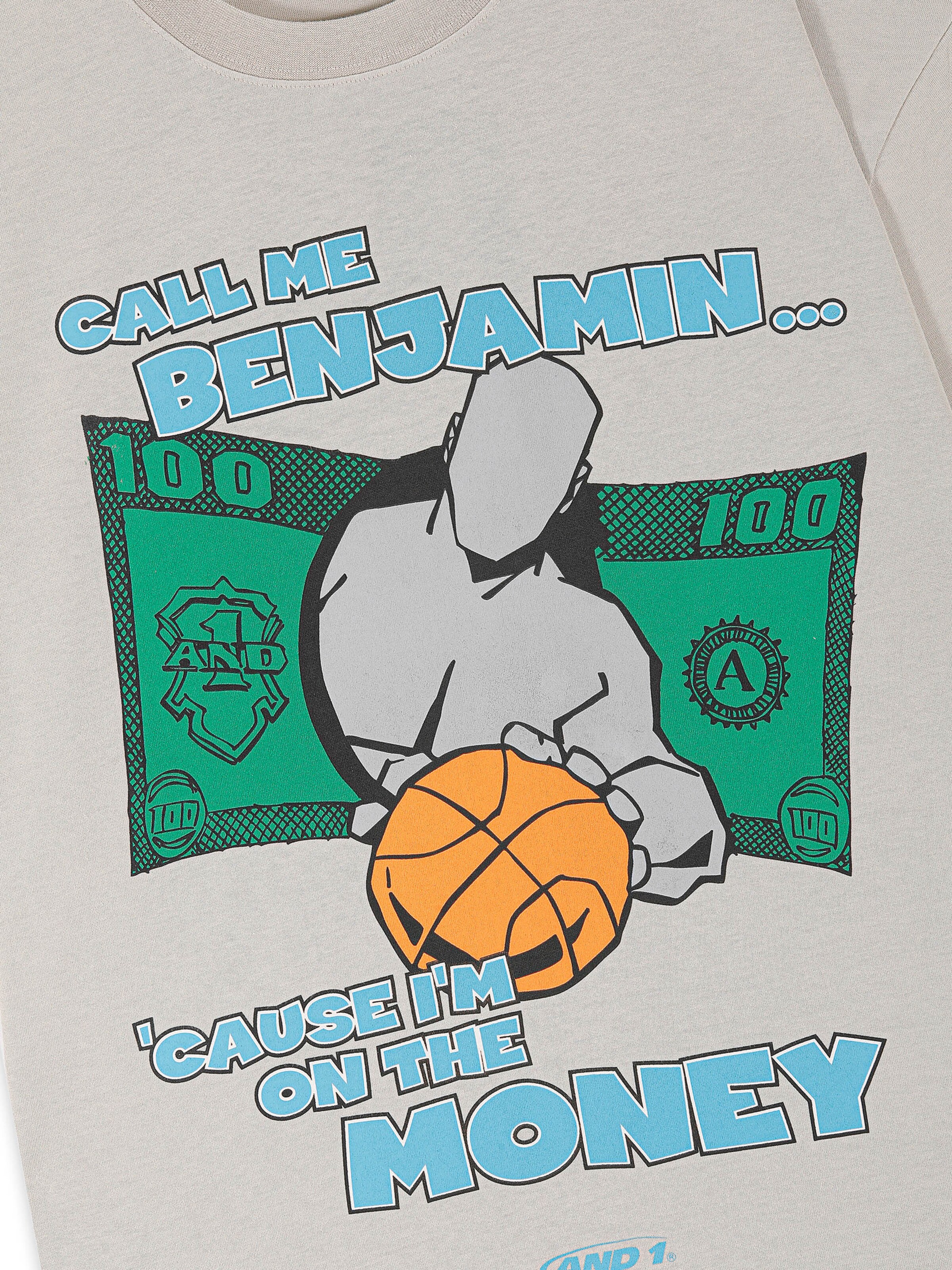 AND1 Oversize t-shirt 'Auf Dem Geld' i grå