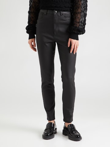 Coupe slim Pantalon 'Sadie' QS en noir : devant