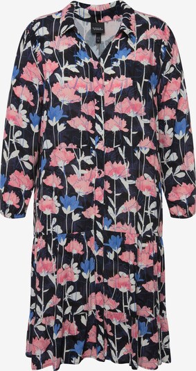 Ulla Popken Robe-chemise en marine / bleu clair / rose / blanc, Vue avec produit