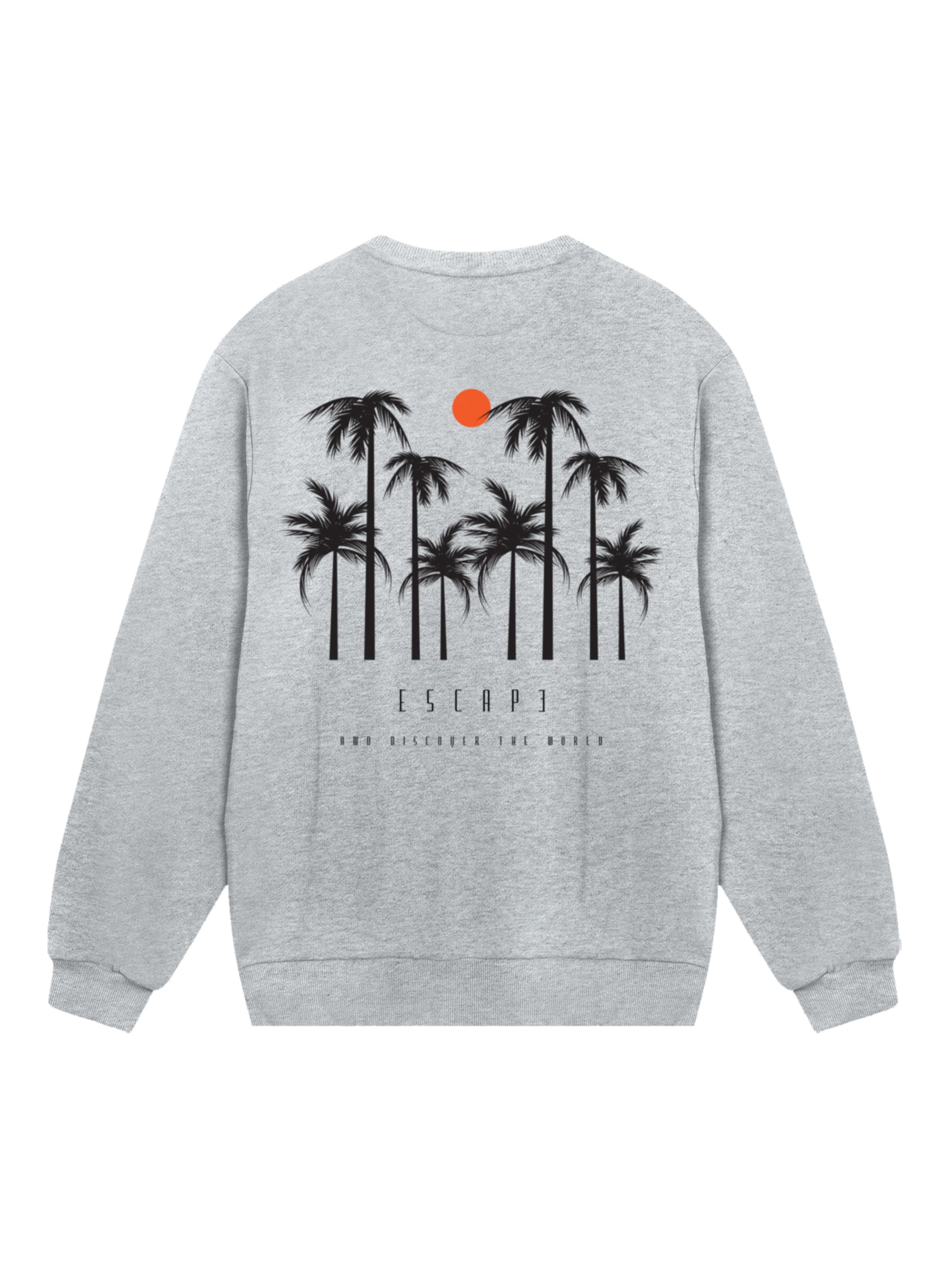 F4NT4STIC Sweatshirt 'Escape Discover the World Palm Trees Black' in Grey
