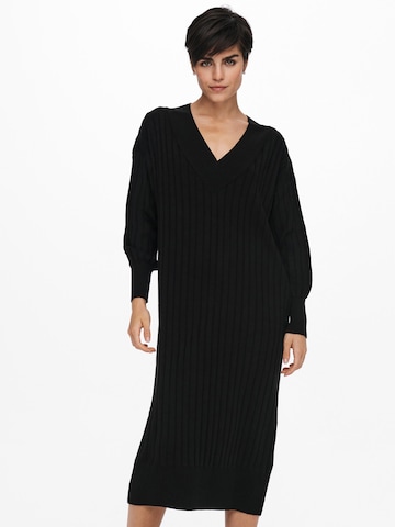 Robes en maille 'Tessa' ONLY en noir : devant