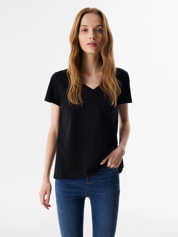 T-shirt Twist en noir : devant