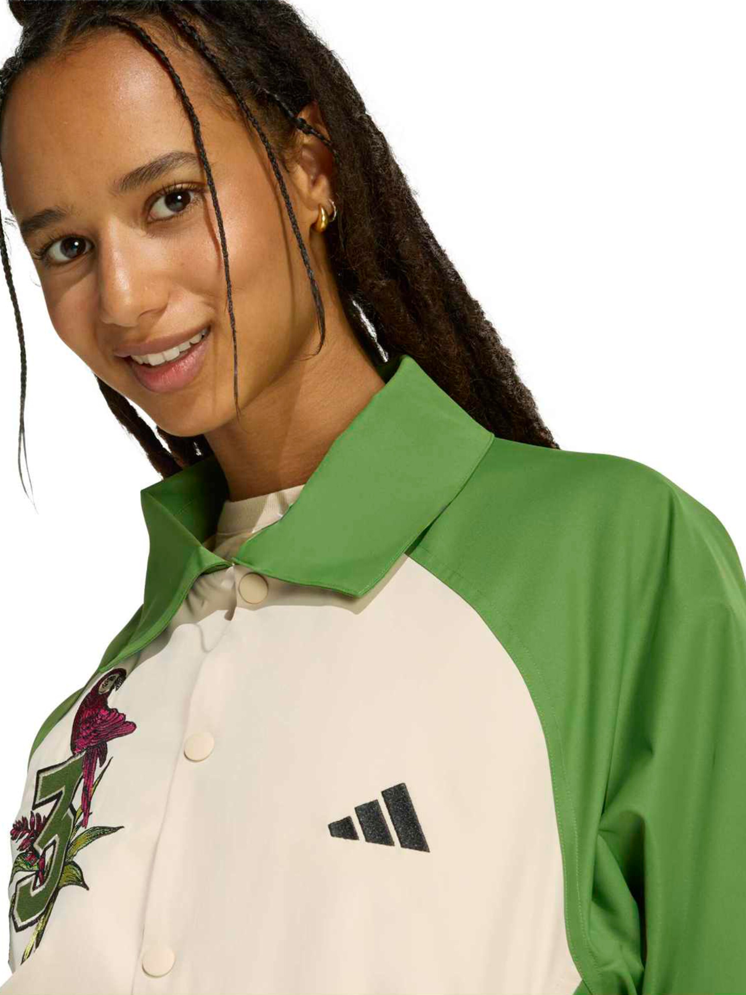 Bluză cu fermoar sport de la ADIDAS SPORTSWEAR pe verde