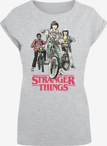 T-shirt 'Stranger Things Retro Bikers Netflix TV Series' F4NT4STIC en gris : devant