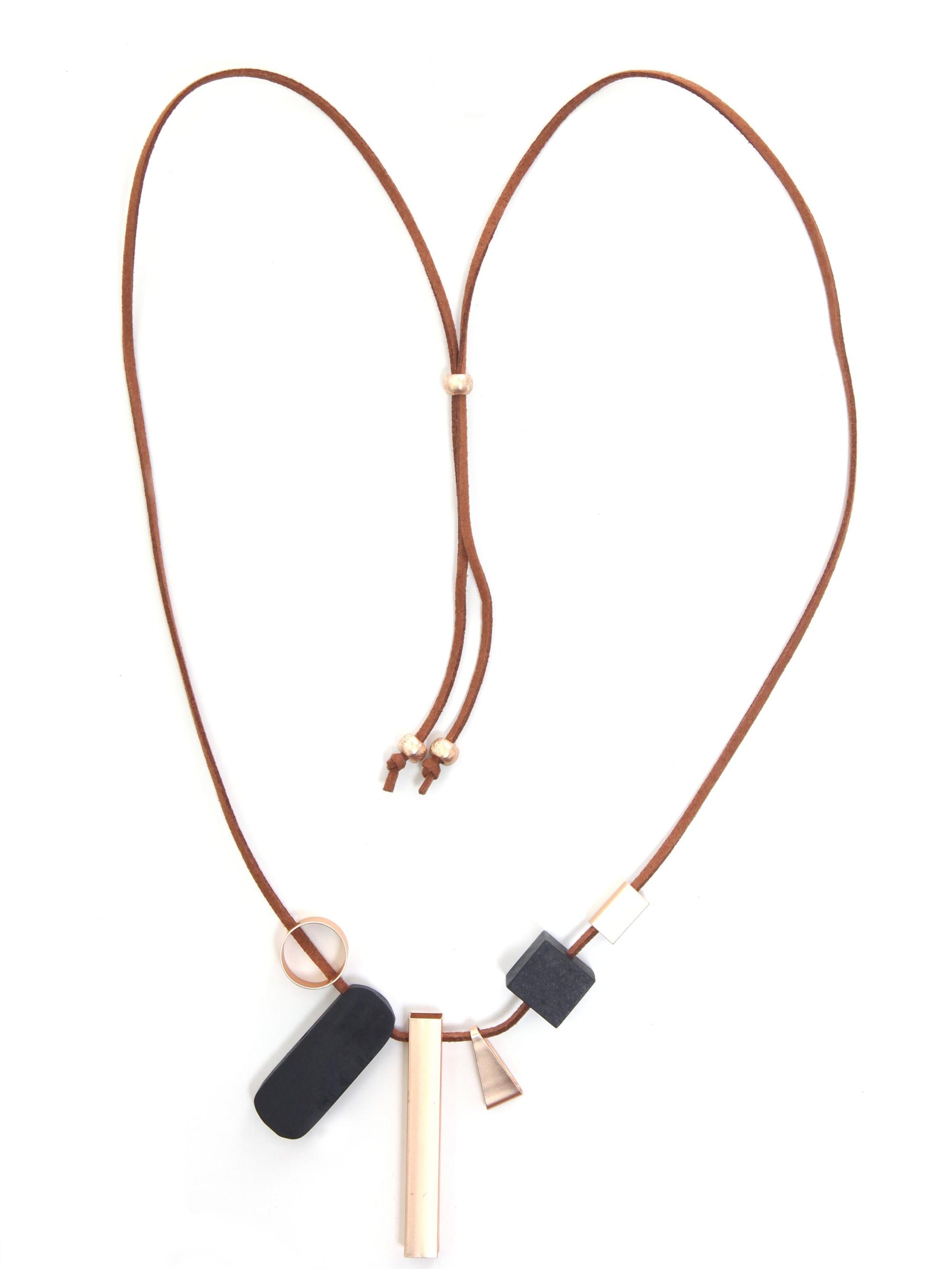 COLLEZIONE ALESSANDRO Necklace 'Anna' in Brown: front