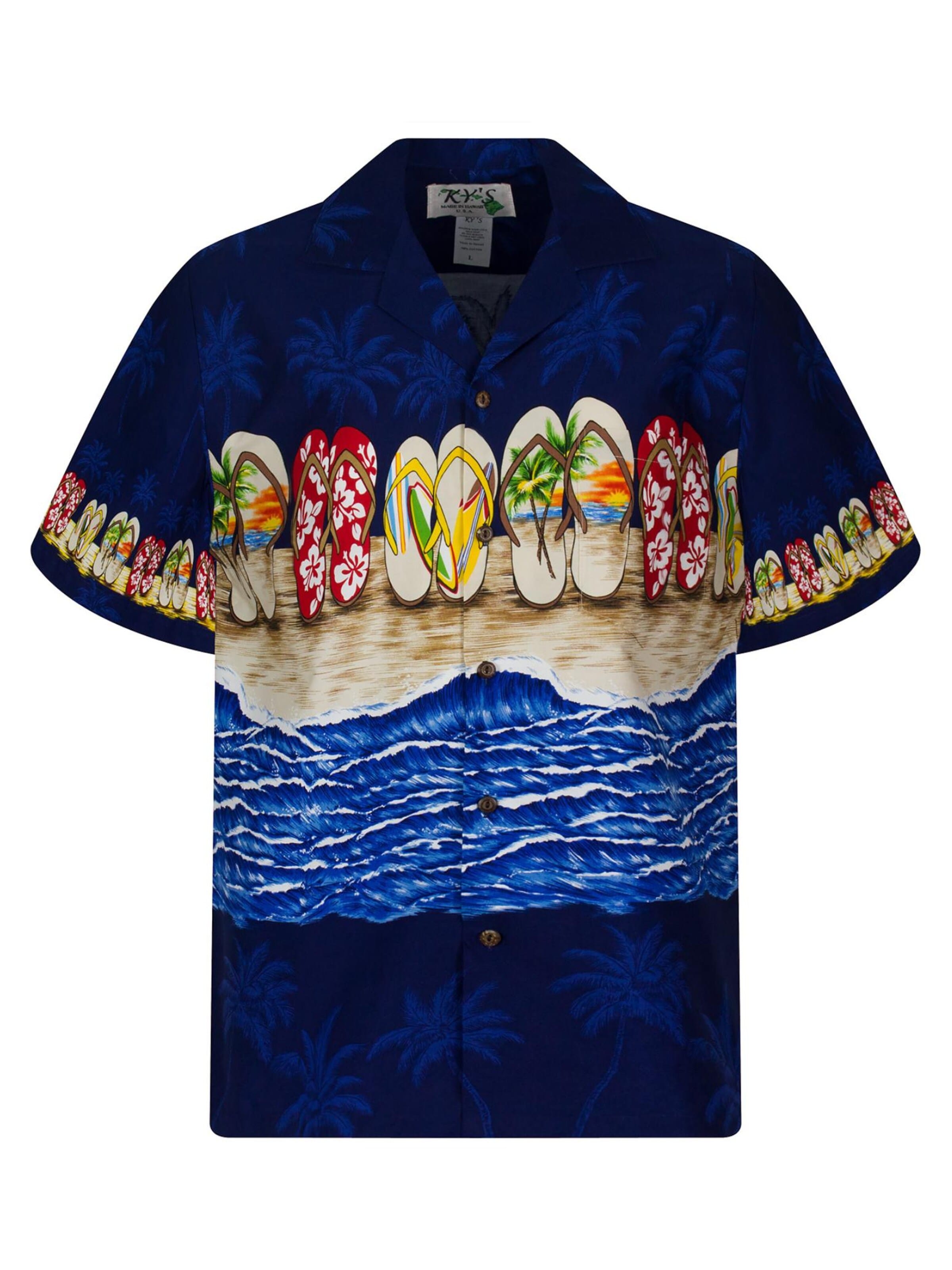 KY's Regular fit Button Up Shirt 'Flip-Flop' in Blue: front