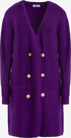 Cardigan Influencer en violet : devant