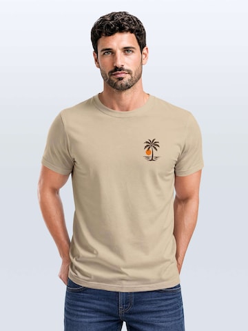 Neverless Shirt 'Beach Logo' in Beige