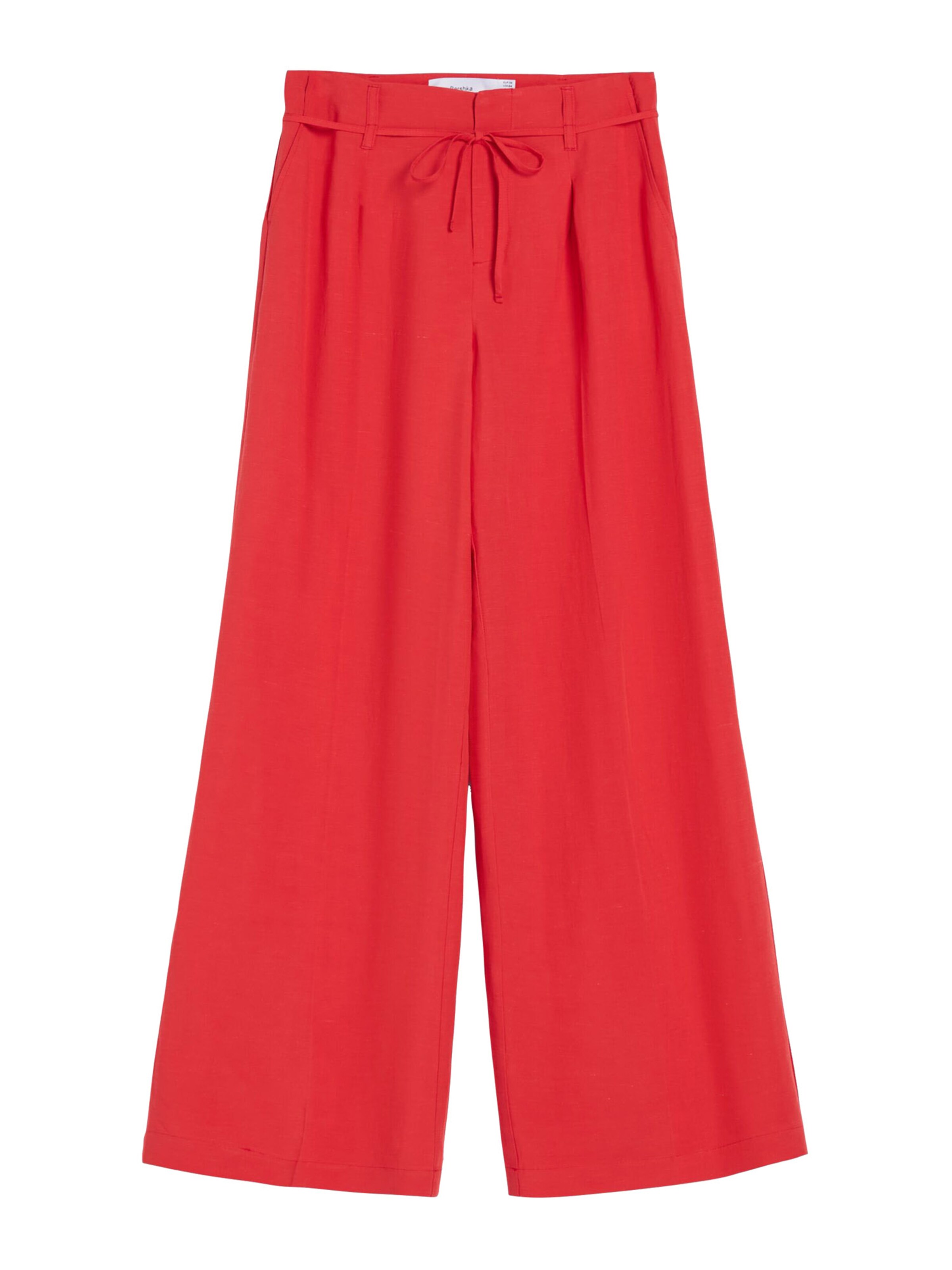 Bershka Wide leg Pleat-front trousers in Red: front