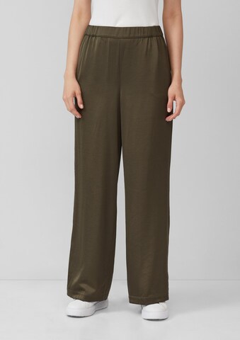 Wide Leg Pantalon s.Oliver BLACK LABEL en vert : devant