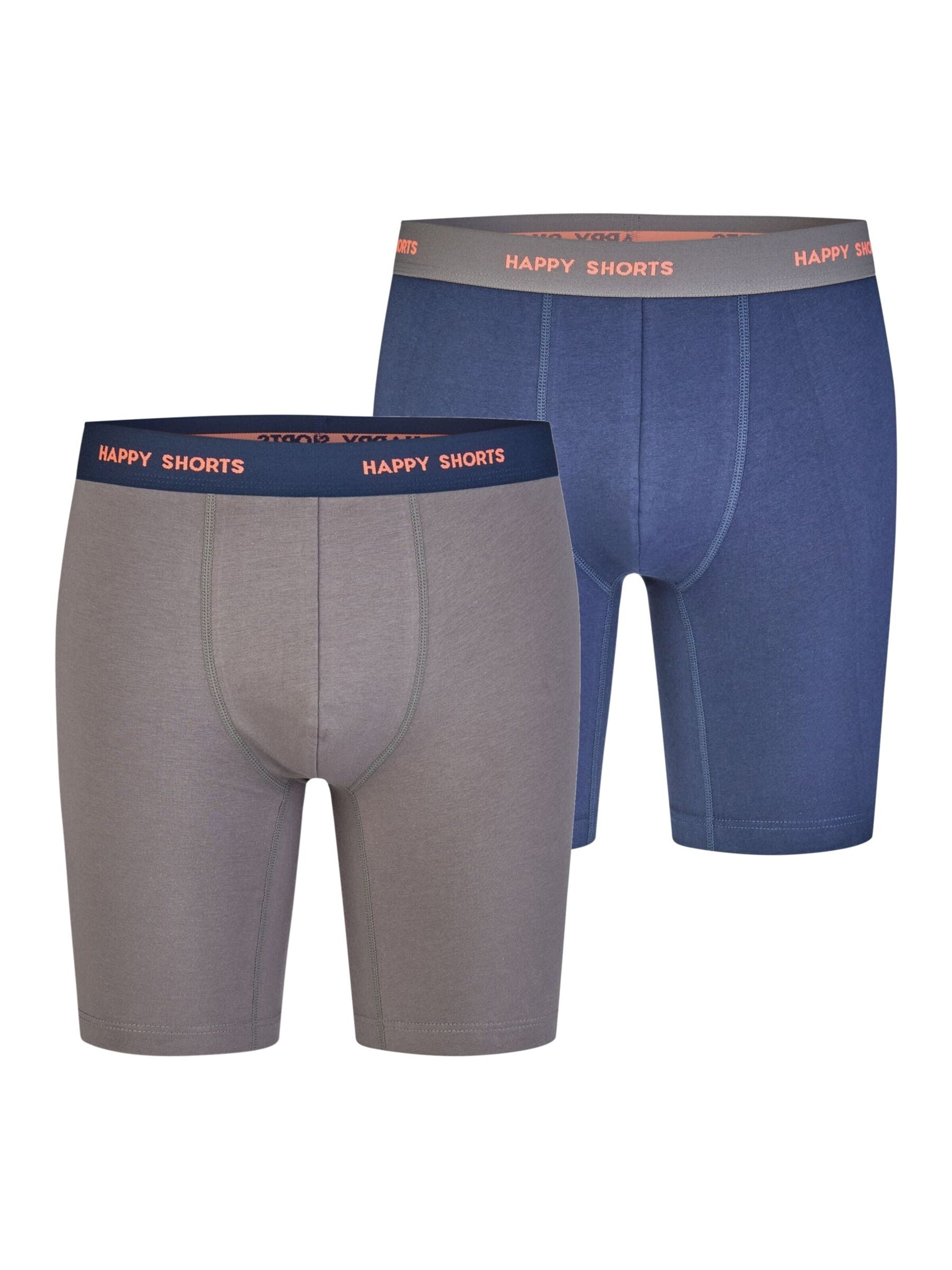 Happy Shorts Boxer shorts '2 Happy Shorts Jersey Trunk Long Men's Boxer Shorts Pant' in Blue: front