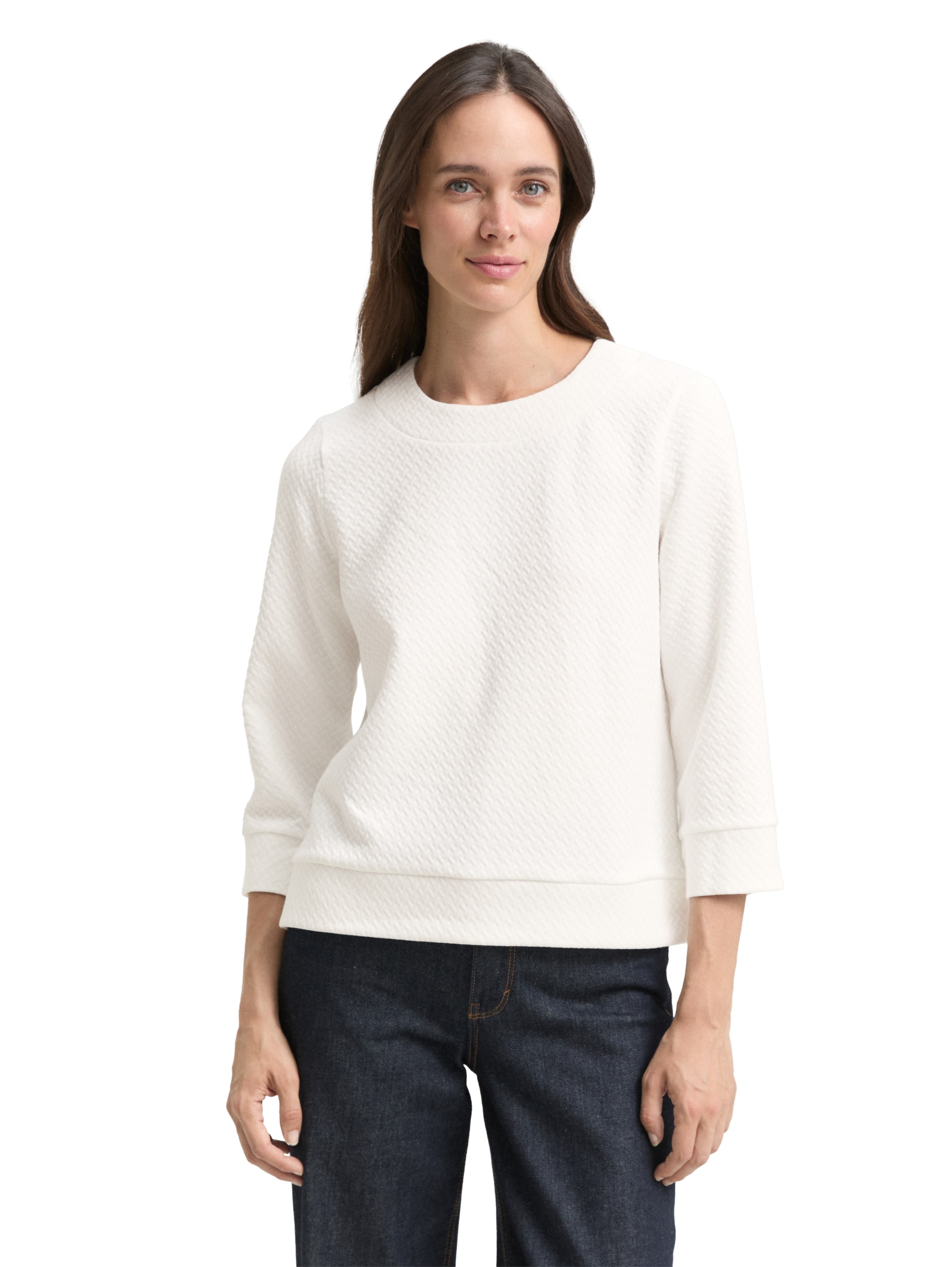 TOM TAILOR Свитшот в Белый: спереди