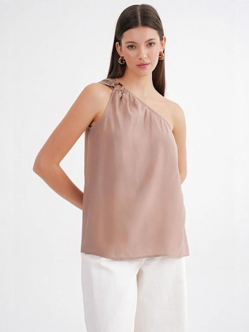 Camicia da donna di MixRay in beige: frontale