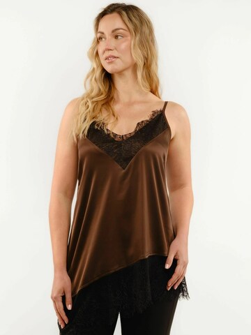 Liberte Essentiel Overdel ' LOLA ASYMTERIC ' i brun: forside