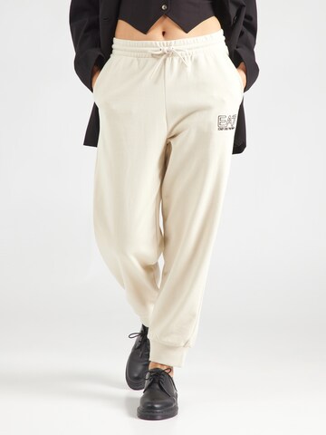 Effilé Pantalon EA7 Emporio Armani en beige : devant