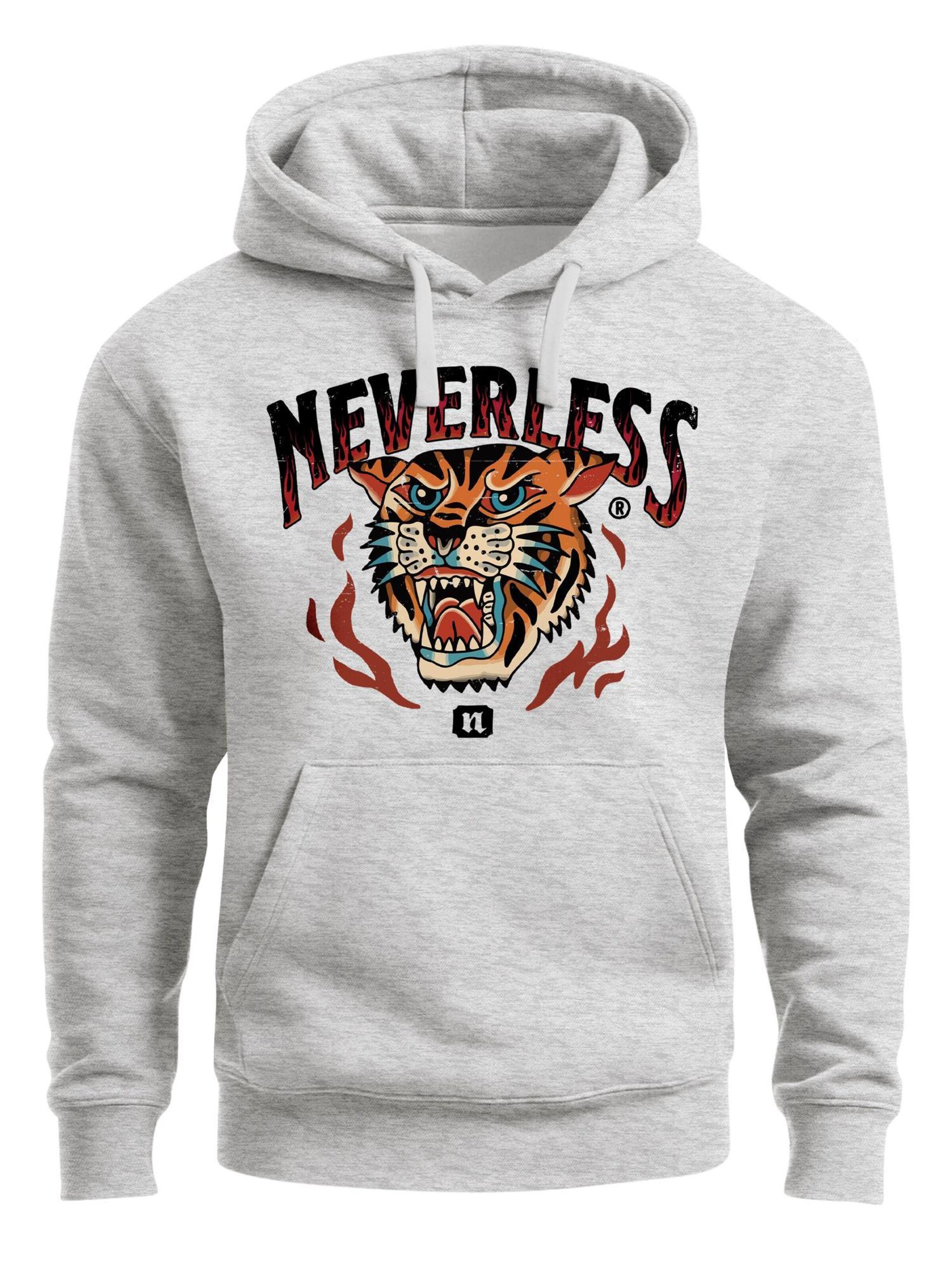 Neverless Sweatshirt 'Tiger' in Grey: front