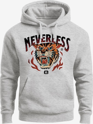 Neverless Sweatshirt 'Tiger' in Grau: Vorderseite