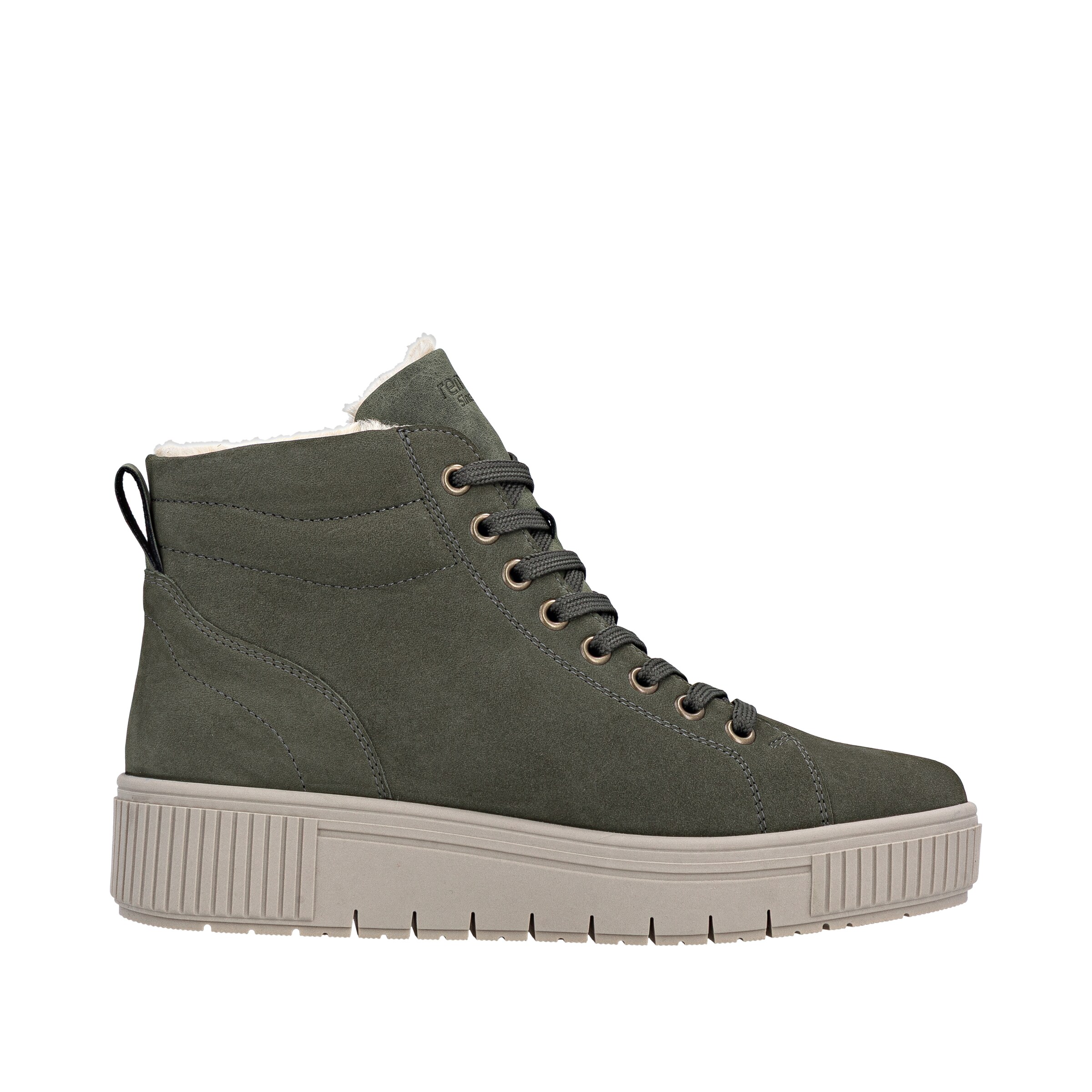 REMONTE Lace-Up Ankle Boots in Green