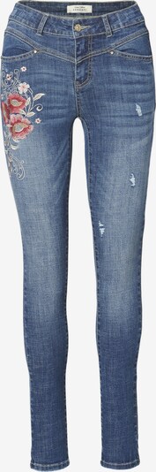KOROSHI Jeans i blå denim / grønn / rød, Produktvisning