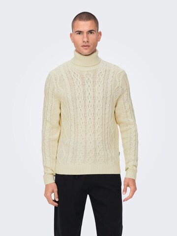 Only & Sons Trui 'Rigge' in Beige: voorkant