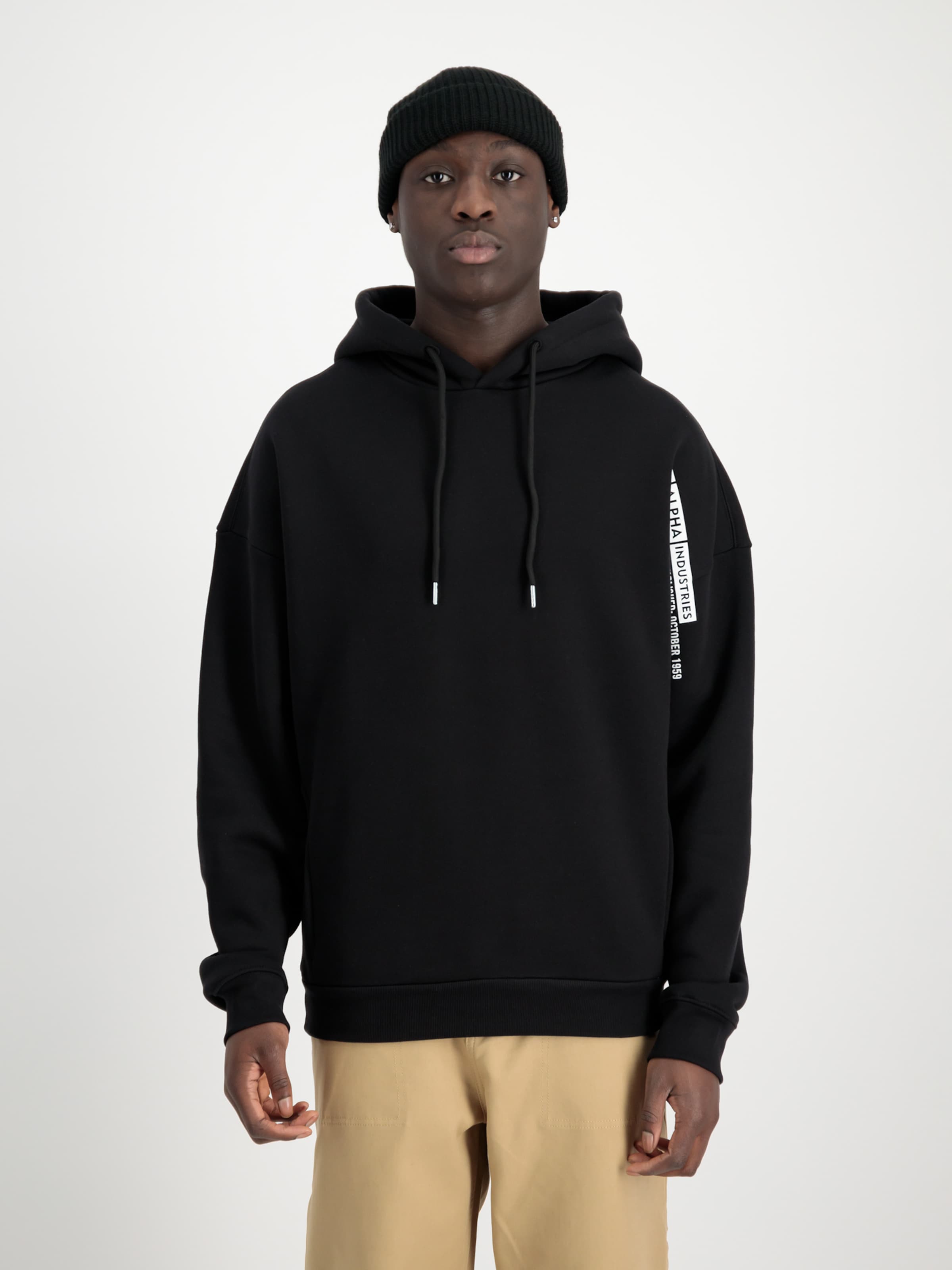 Alpha industries black hoodie hotsell