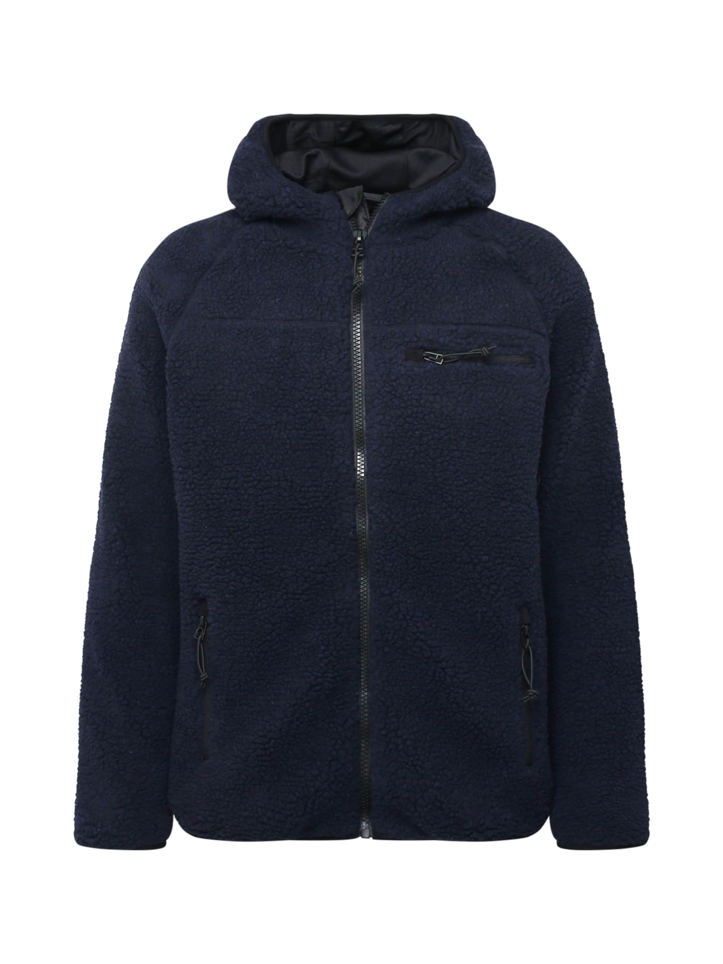 Giacca di pile di Brandit in blu: frontale