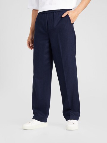 TOPMAN Loosefit Kalhoty – modrá: přední strana