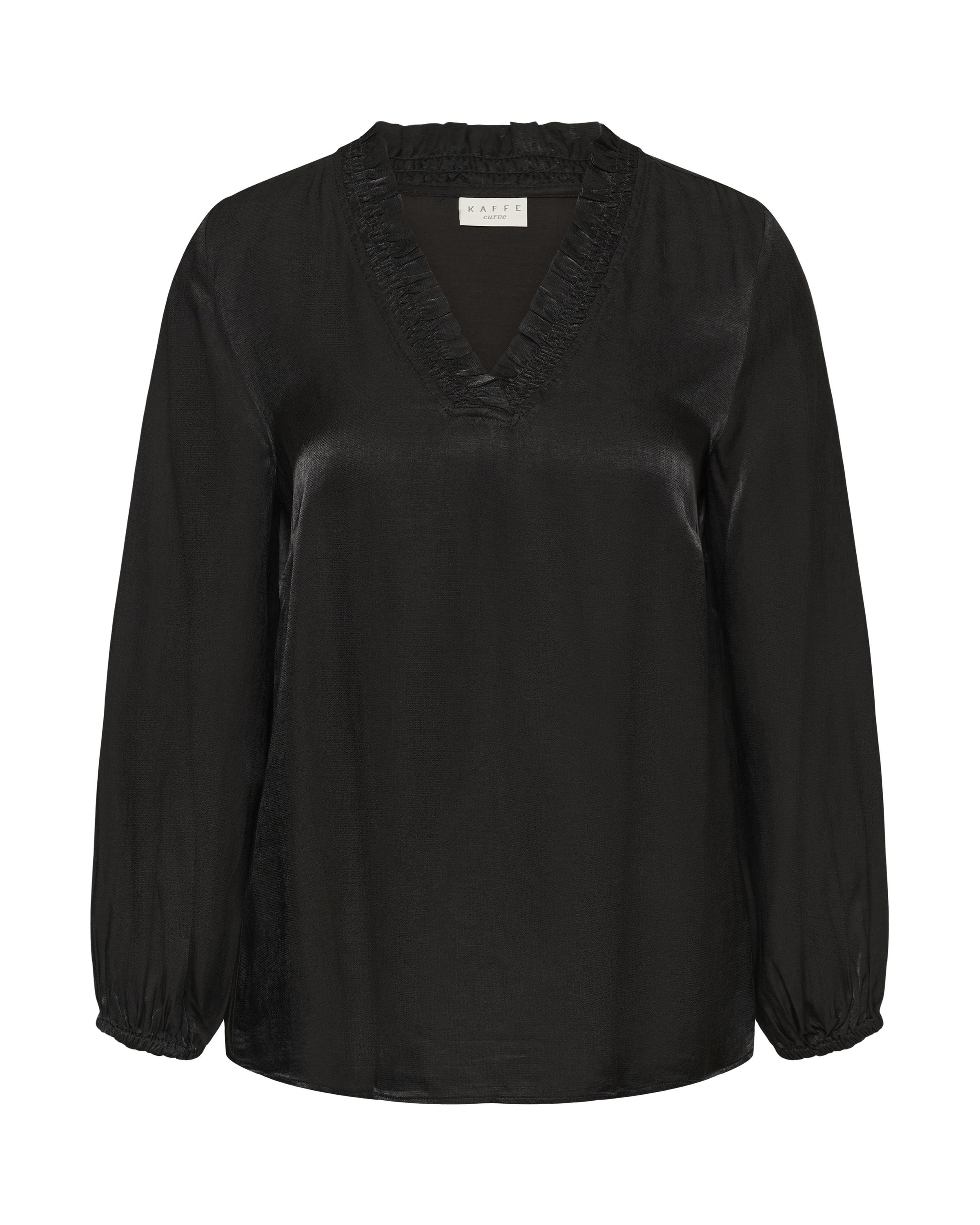 KAFFE CURVE Blouse 'KCmilia' in de kleur Zwart, Productweergave
