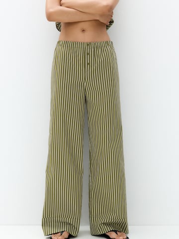 Pull&Bear Wide Leg Bukser i grøn: forside