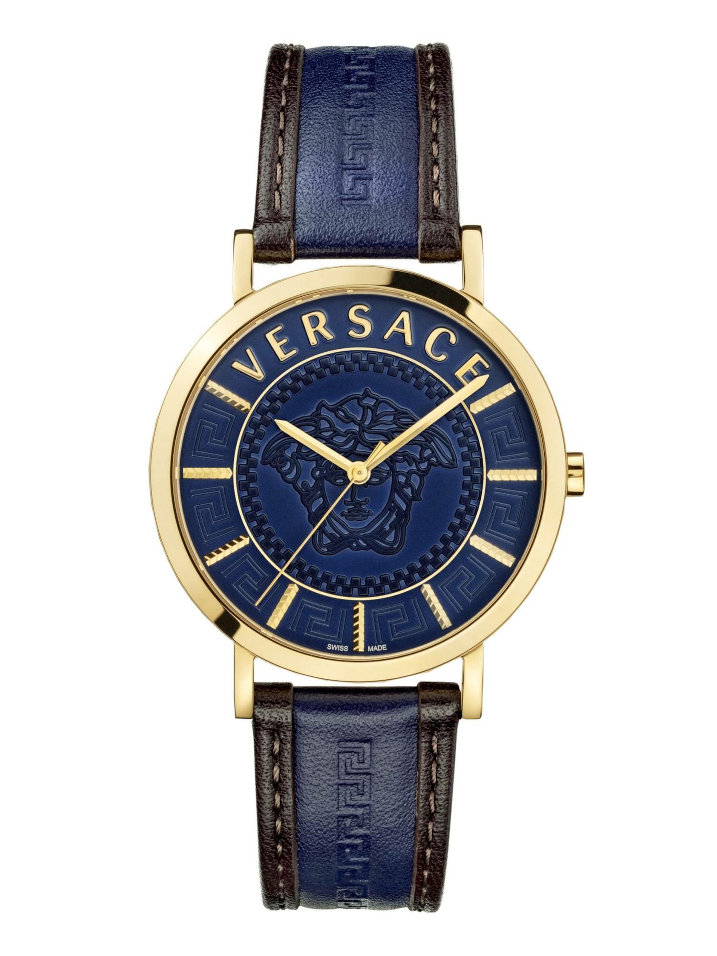 VERSACE Analoog horloge in Blauw: voorkant