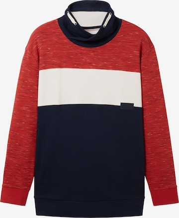 TOM TAILOR Men +Sweater majica - crvena boja: prednji dio