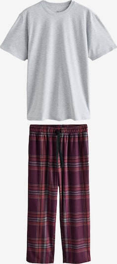 Next Pitkä pyjama värissä harmaa / tummanpunainen, Tuotenäkymä