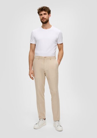 s.Oliver BLACK LABEL Slimfit Bügelfaltenhose in Beige
