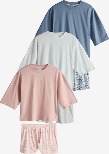 Next Kratke hlače za spavanje u golublje plava / siva melange / puder roza, Pregled proizvoda