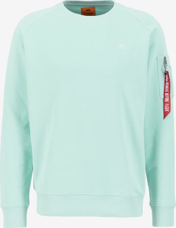 ALPHA INDUSTRIES Sweatshirt 'X-Fit' in Groen: voorkant