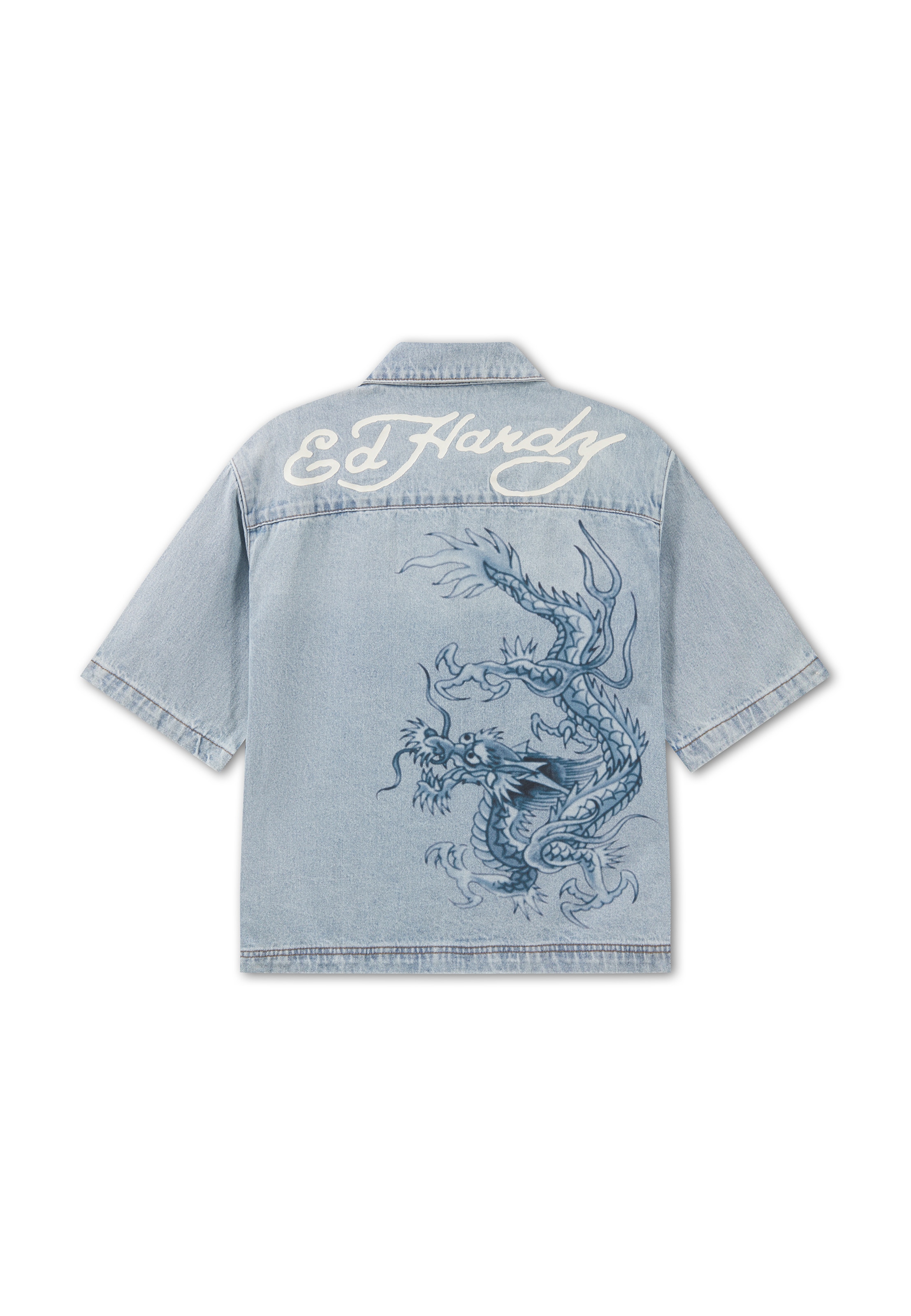 Ed Hardy Comfort fit Srajca 'Tonal Dragon' | modra barva