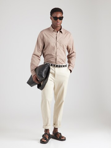 GUESS Regular Fit Hemd in Beige