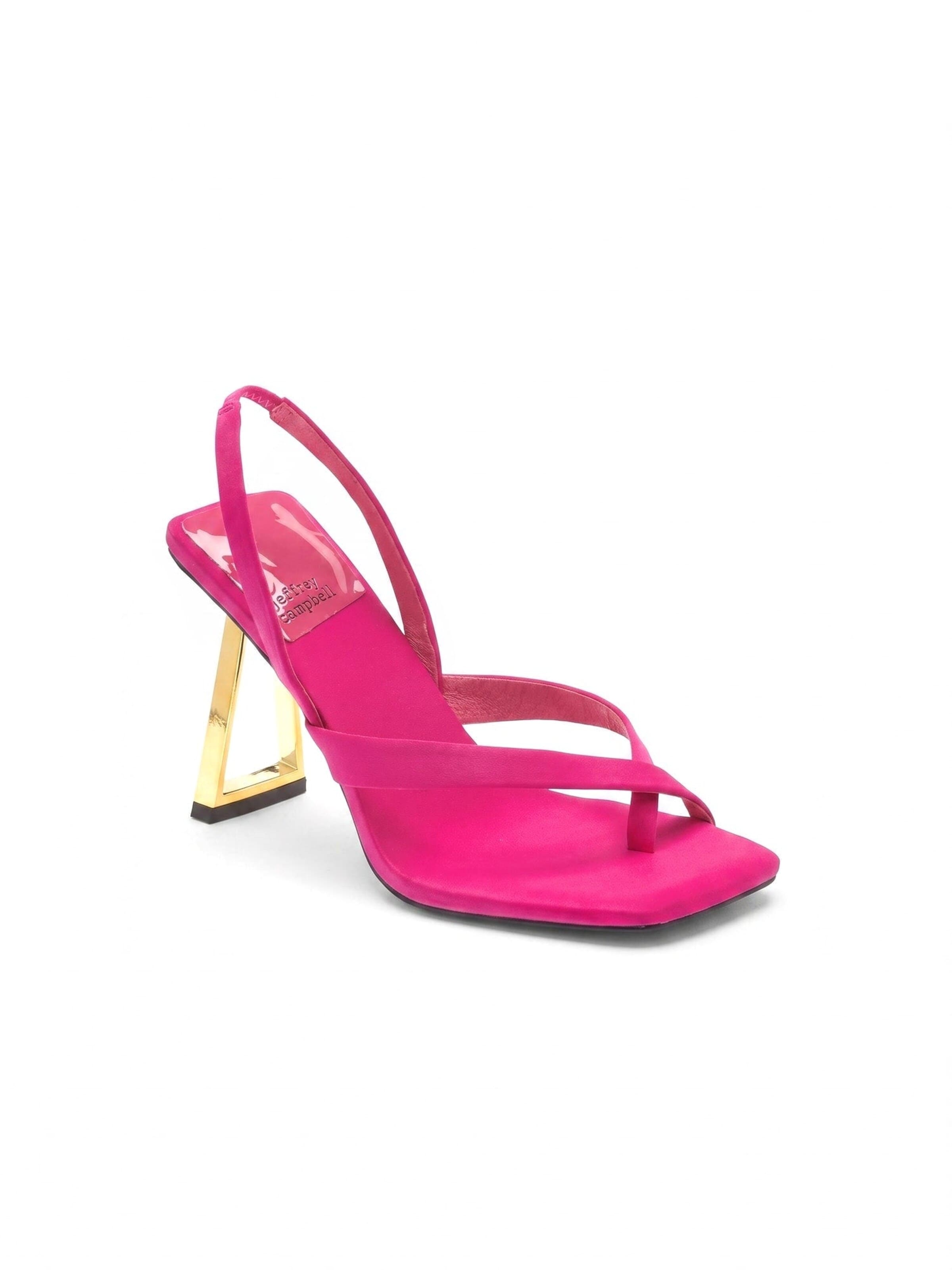 Sandalo con cinturino 'MERCANTILE FUCHSIA NEOPRENE GOLD' di Jeffrey Campbell in rosa